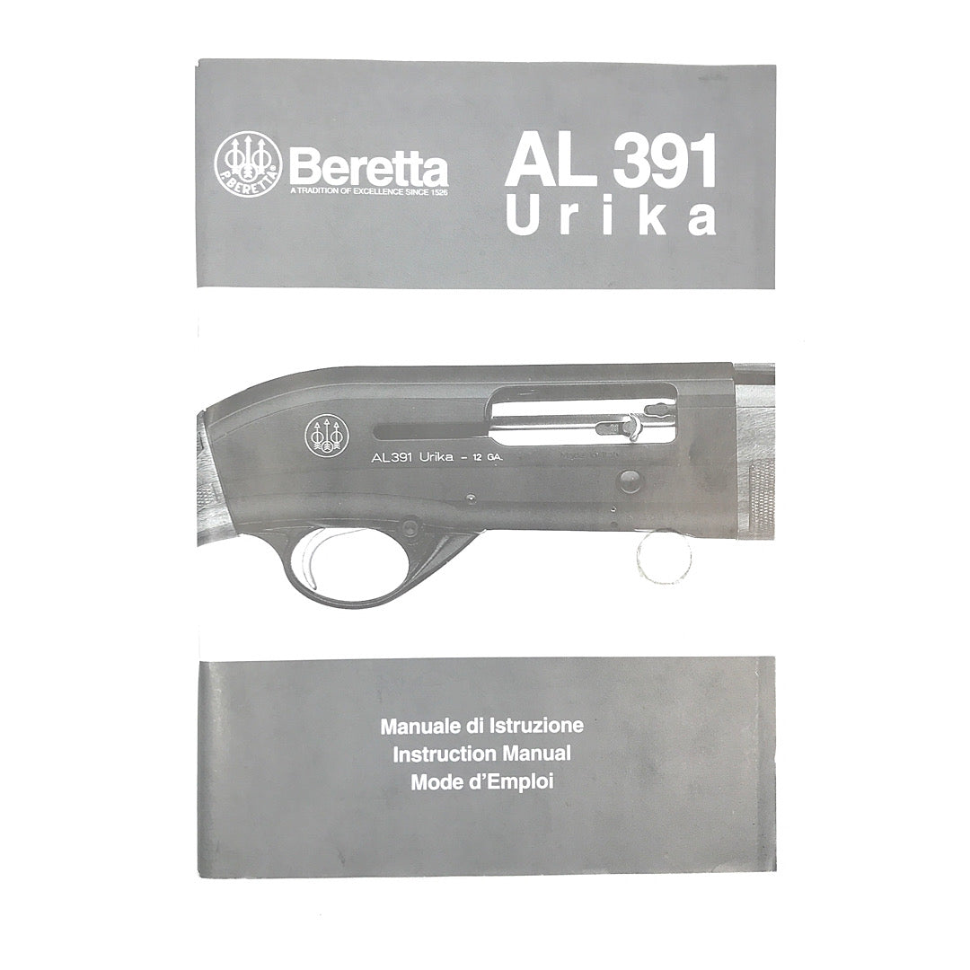 Original Beretta AL 391 Urika Semi Auto shotgun owner's manual with Hay Tag etc. - Canada Brass - 