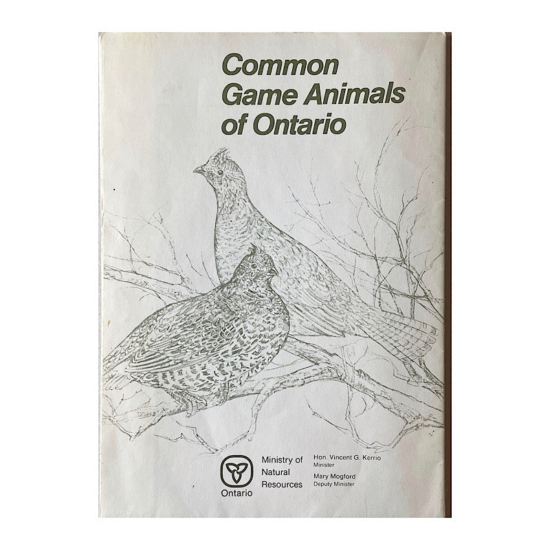 Common Game Animals of Ontario Large wall fold out M.N.R. - Canada Brass - 