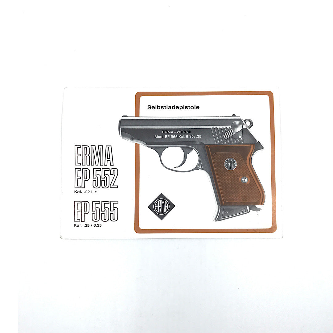 Erma EP 552 &amp; E P555 Pistol Manual with parts schematic