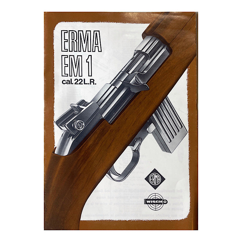 Erma EM1 22 LR Semi Auto Carbine Original Owner&#39;s Instruction and parts Diagram Booklet - Canada Brass - 