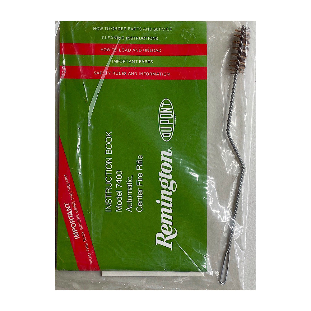 Remington Instruction Book for Model 7400 Automatic, Center Fire Rifle cleaning brush included - Canada Brass - 