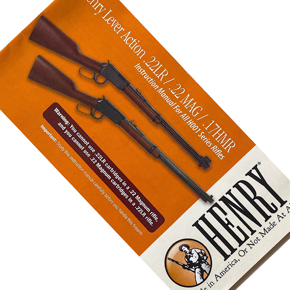 Henry Lever Action .22 LR/ .22 Mag/ .17HMR Instruction Manual for all H001 Series Rifles - Canada Brass - 