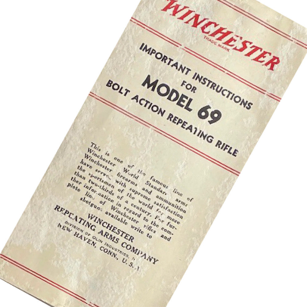 Original Winchester Model 69 Owner&#39;s manual (some discolouration) - Canada Brass - 