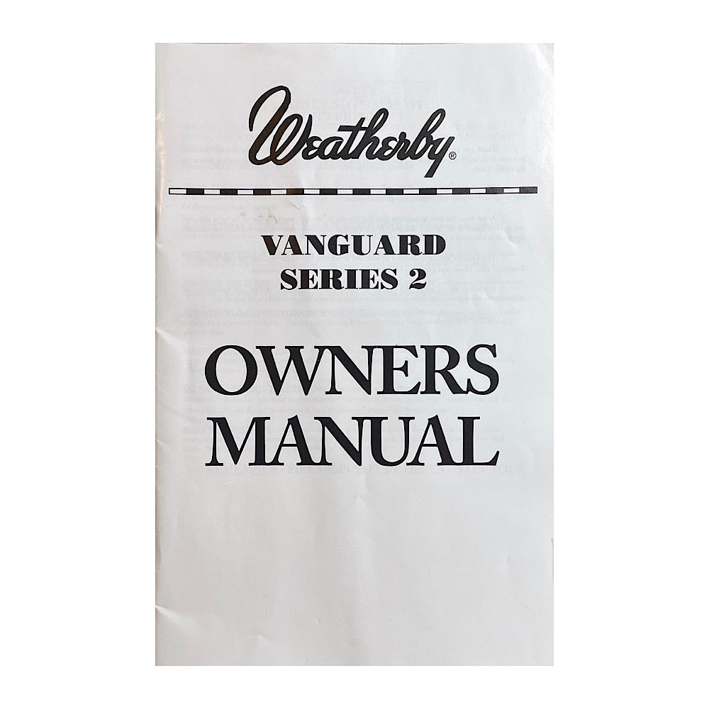 Weatherby Vanguard Series 2  Owner&#39;s Manual - Canada Brass - 