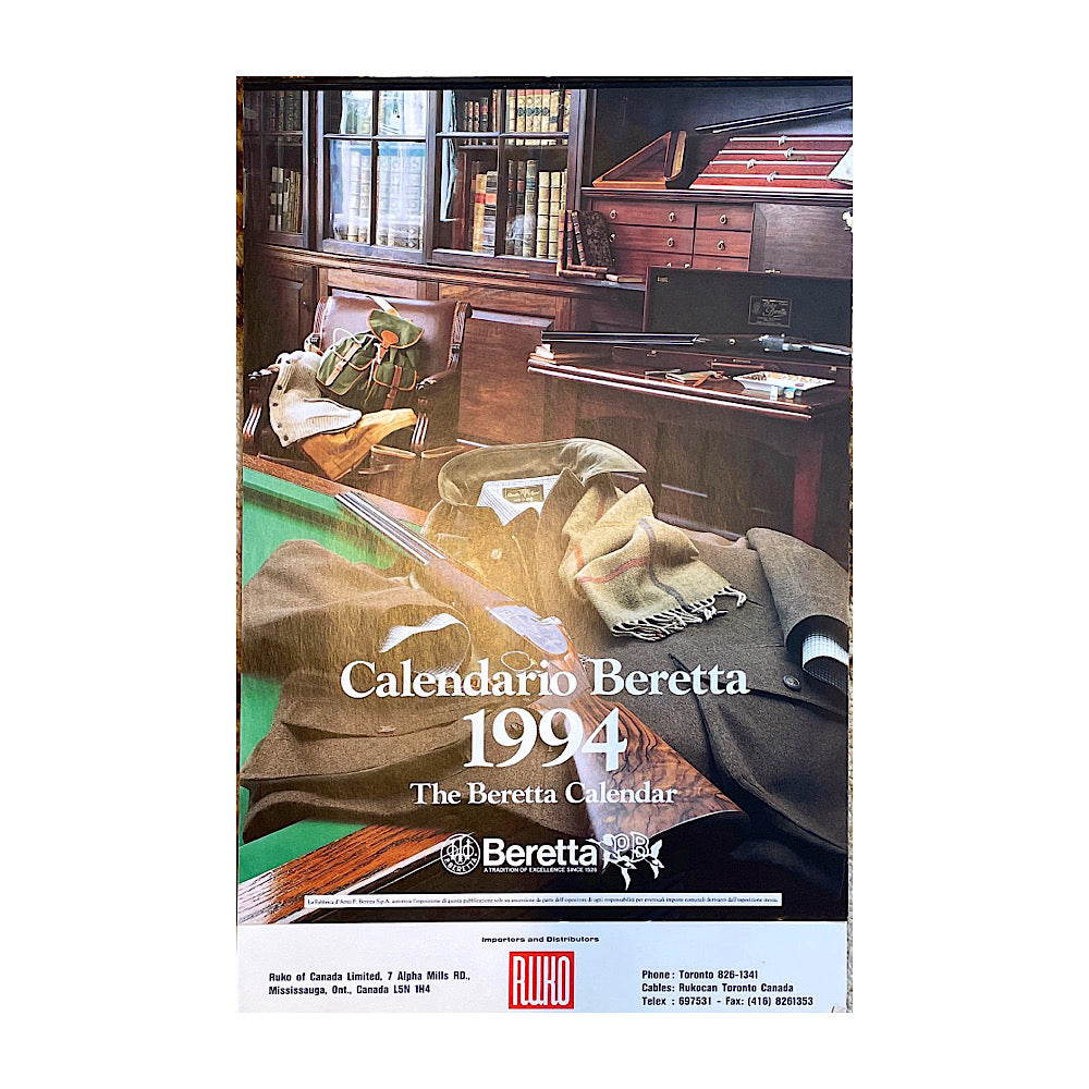 1994 Beretta 13"x20" International Calendar - Canada Brass - 