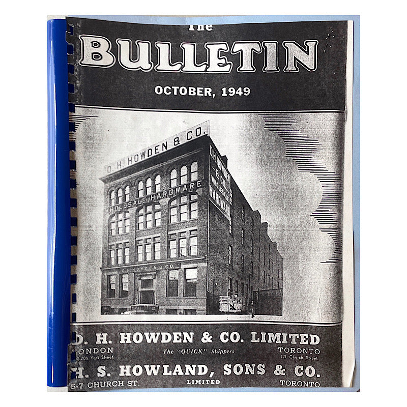 The Bulletin Oct. 1949 D.H. Howden &amp; Co. Wholesale catalogue spiral bound 70pgs copied white paper - Canada Brass - 