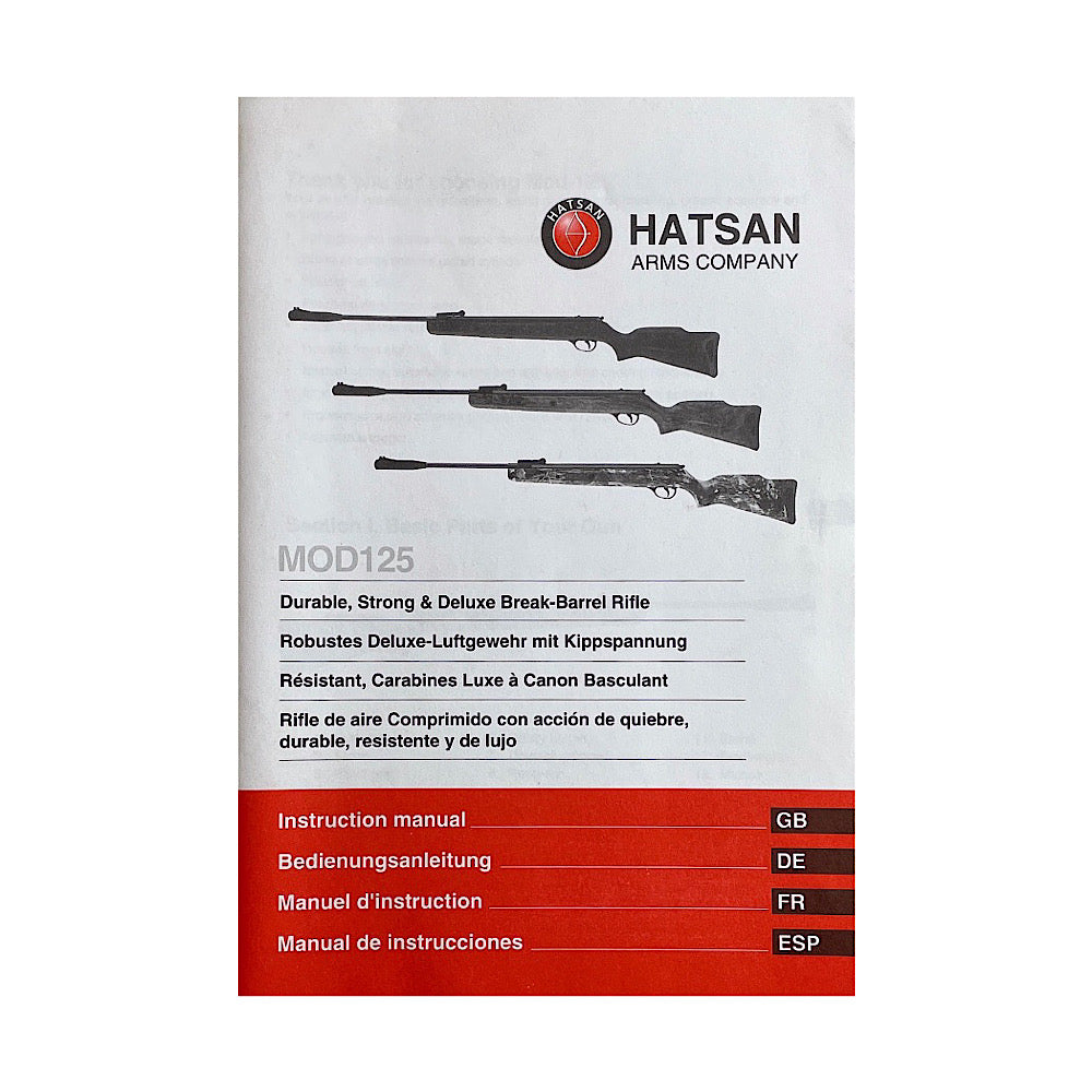 Hatsan Owner's Manual for Mod 125 30 pgs - Canada Brass - 