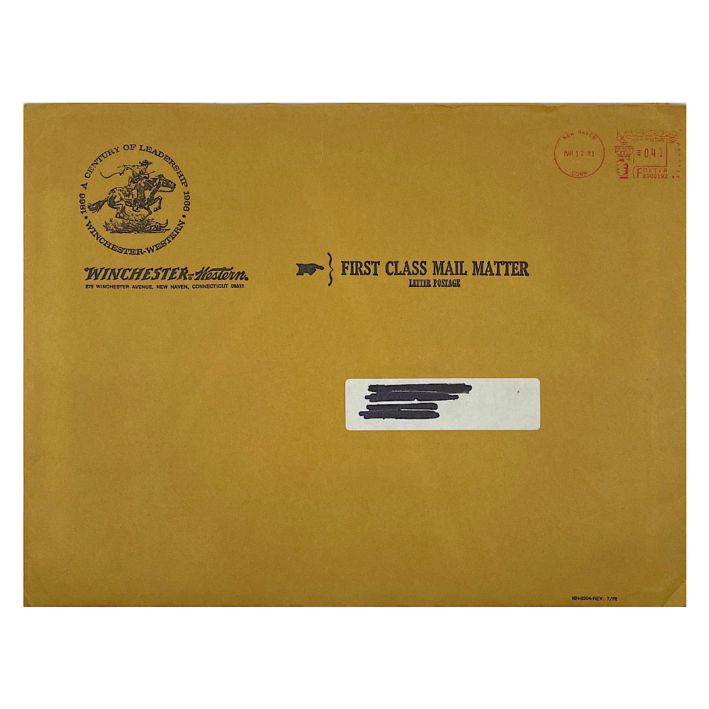 Commerative News Vol. 2 No. 1 VG, Winchester Western 1991 Envelope with Commemerative Qu - Canada Brass - 