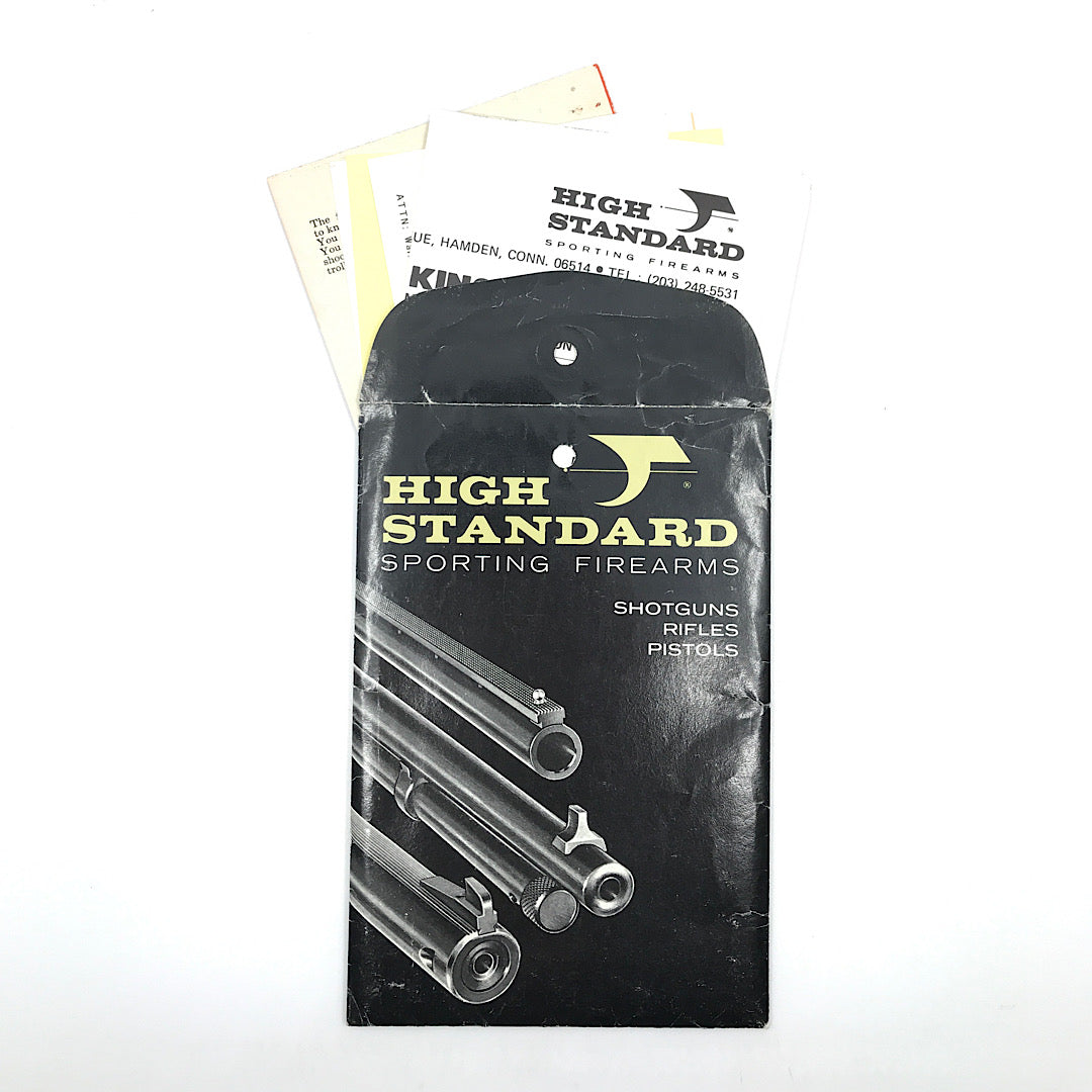 High standard Flite King Pump shotgun original Harying envelope with instructions schematic warranty &amp; safety guide etc.