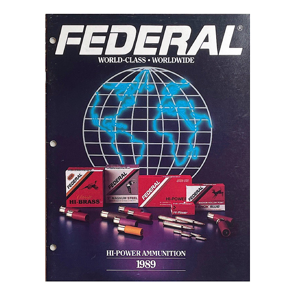 Federal Hi-Power Ammunition Catalog 1989 17 pgs 3 hole punch - Canada Brass - 