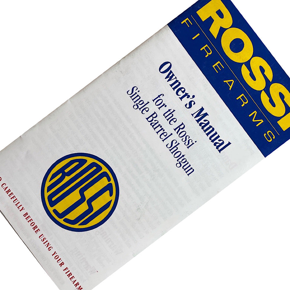 Rossi Firearms Owner's Manual for Single Barrel Shotgun 19 pgs - Canada Brass - 