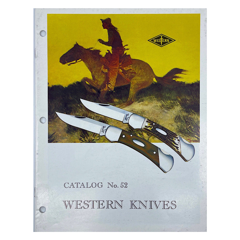 Western Knives No. 52 Catalogue S.B. 12 pgs 3 Hole Punched
