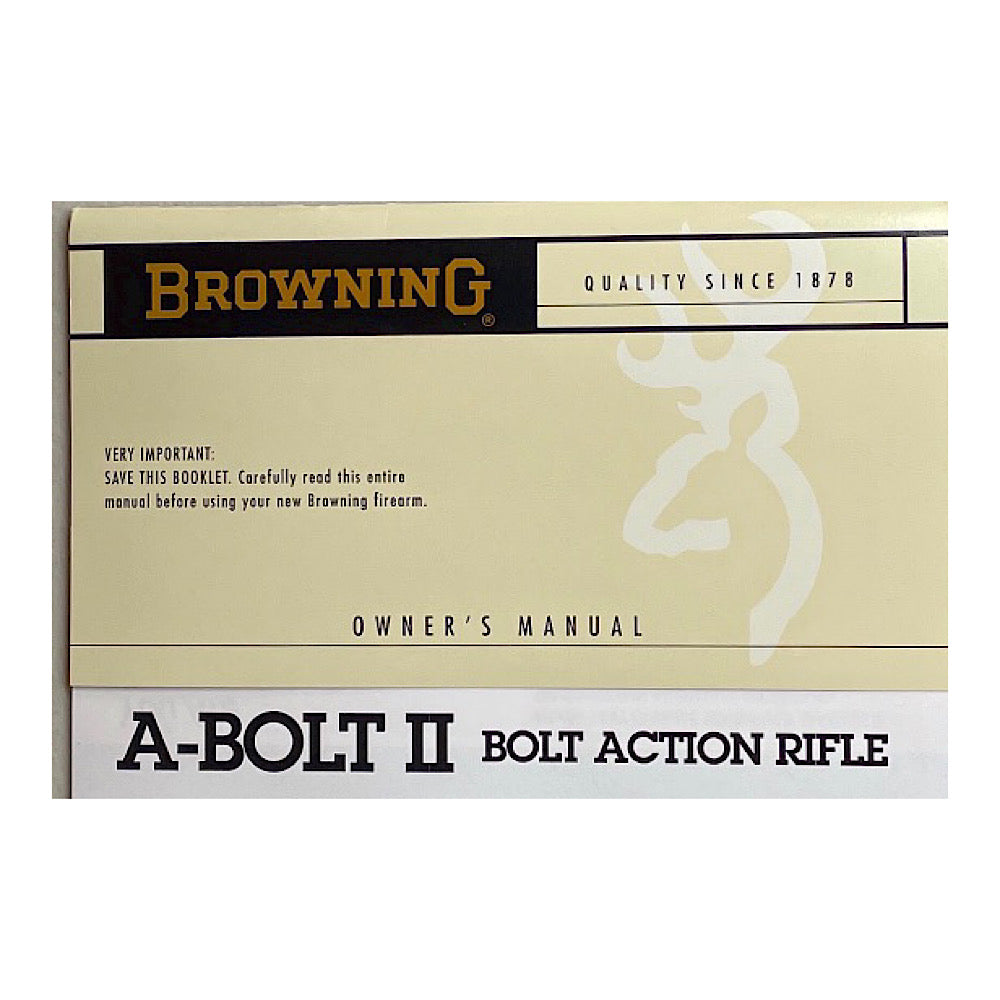 Browning Owner&#39;s Manual for A- Bolt II Bolt Action Rifle 13 pgs (flyers and pamphlets included) - Canada Brass - 