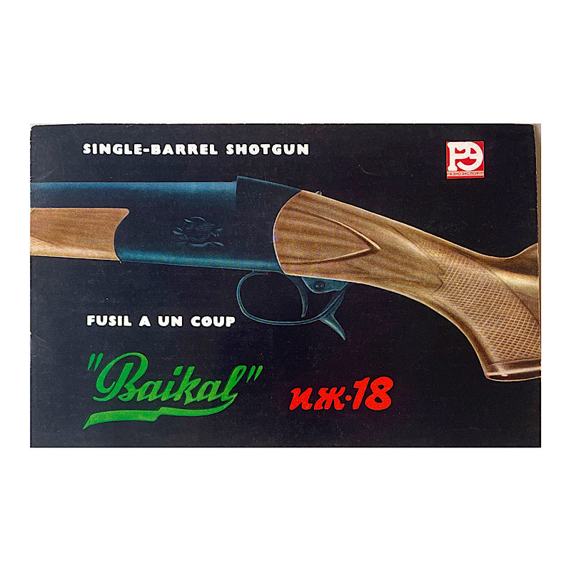 Baikal IJ18 Single Barrel Shotgun Original Manual 1960's - Canada Brass - 