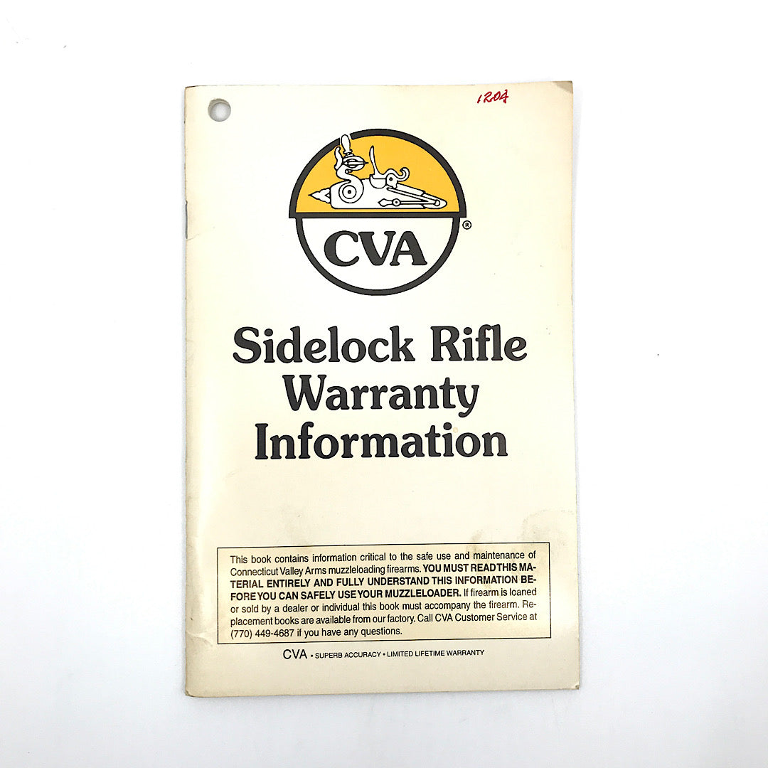 CVA Sidelock Rifle Safety Loading manual