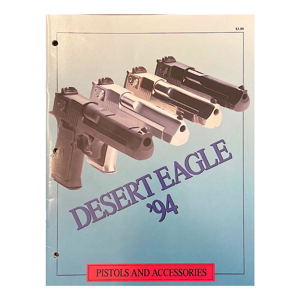 Desert Eagle 1994 Catalog Pistols and Accessories 20 pgs 3 hole punched - Canada Brass - 