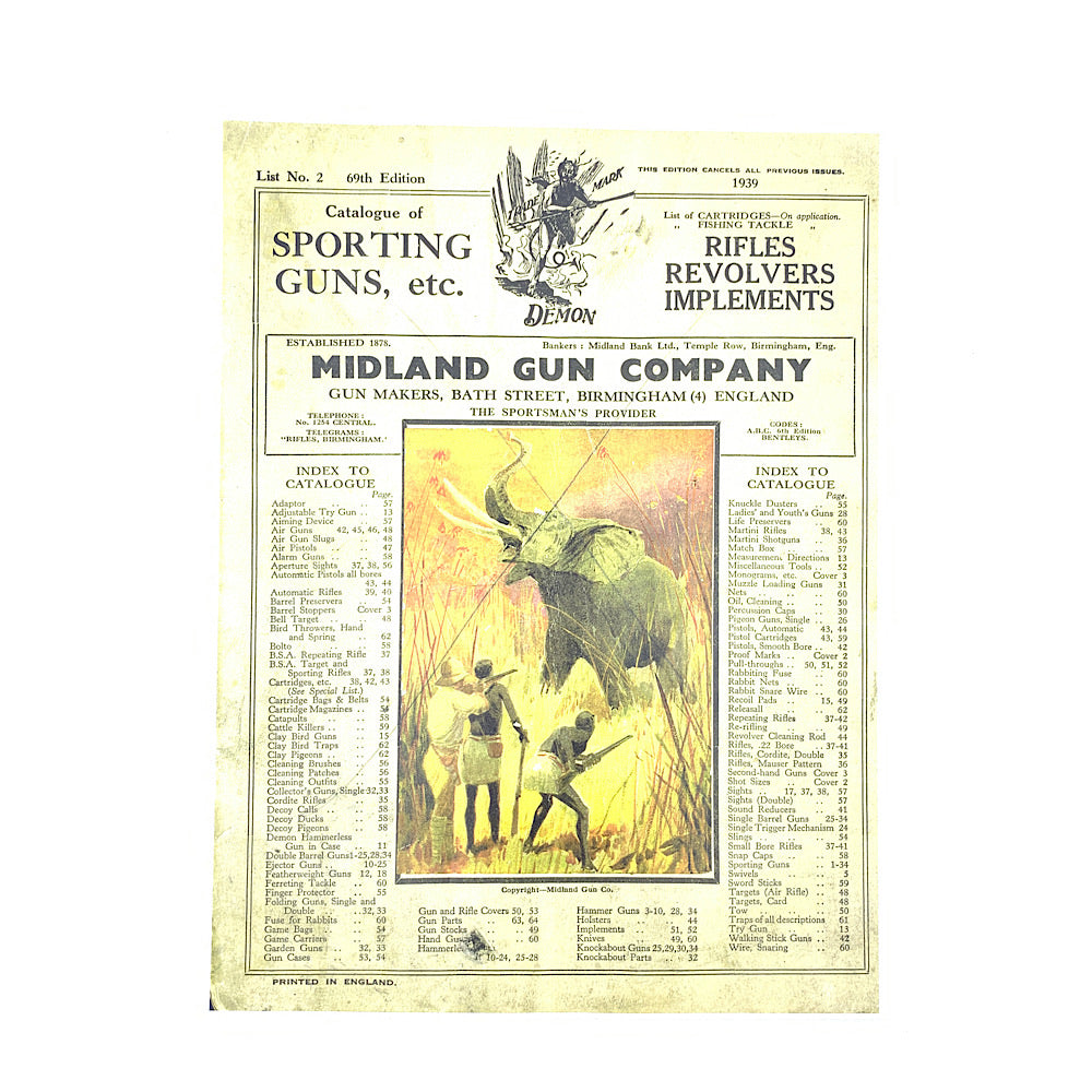 Photocopied Midland Gun Company Birmingham England 1939 Catalogue 64 Pages