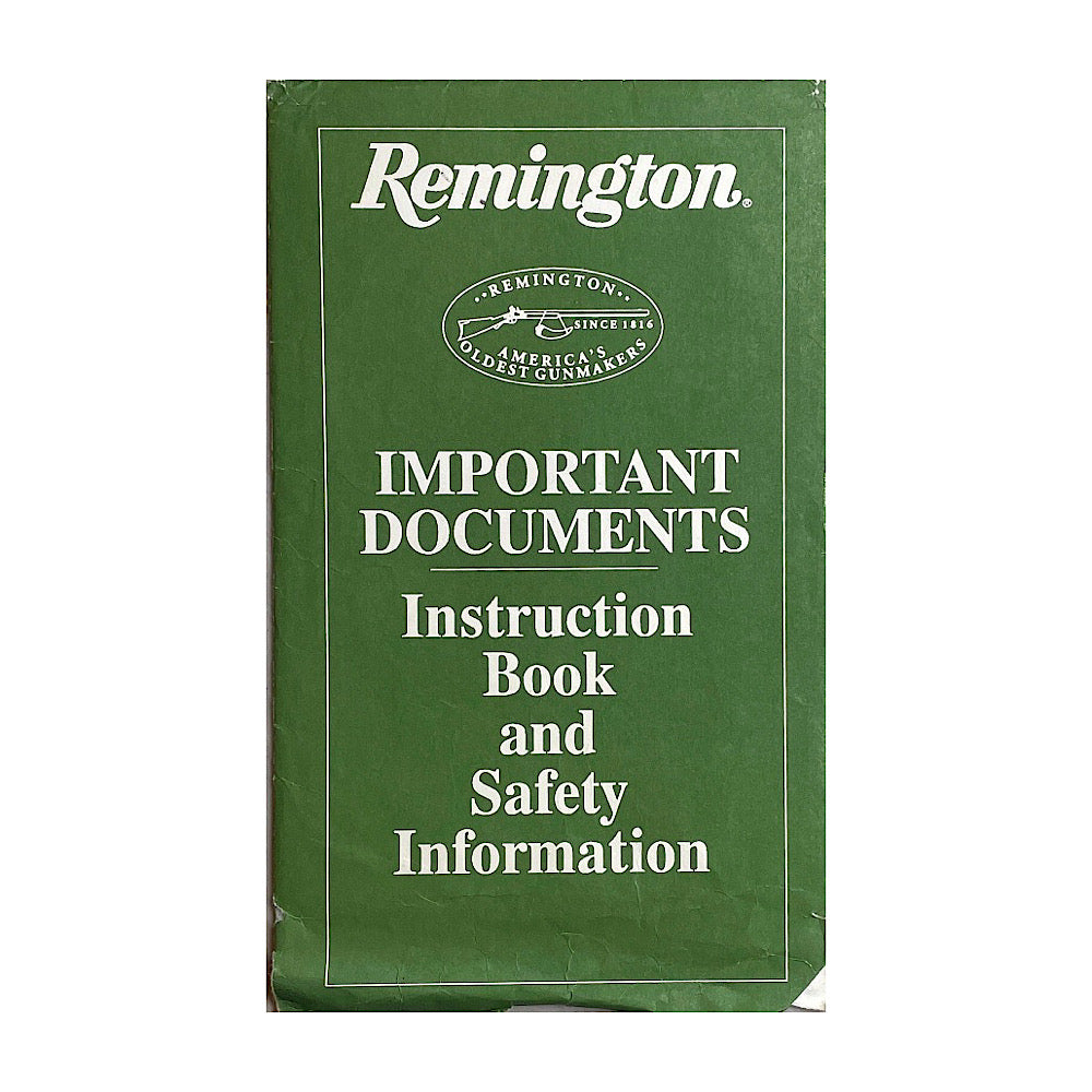 Remington Owner&#39;s manual for Model 597, Model 597 Magnum, 22 Long Rifle Caliber Rimfire, 22 Win Mag Caliber Rimfire autoloading Rifles 18 pgs (original envelope containing manual has some rip - Canada Brass - 
