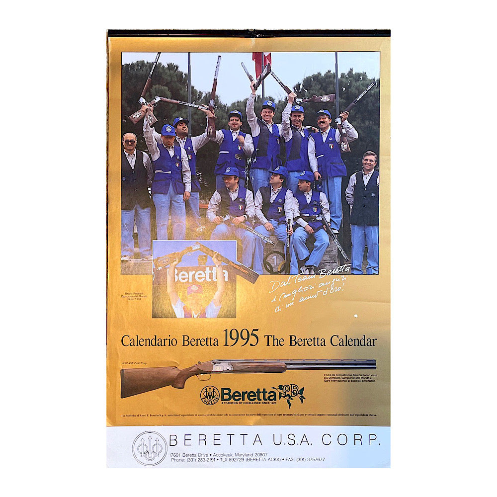 1995 Beretta 13"x20" International Calendar - Canada Brass - 