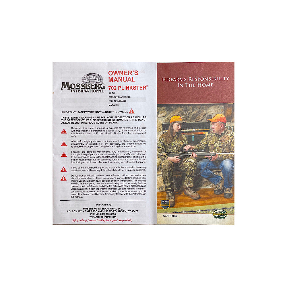 Mossberg 702 Plinkster Owner&#39;s Manual - Canada Brass - 