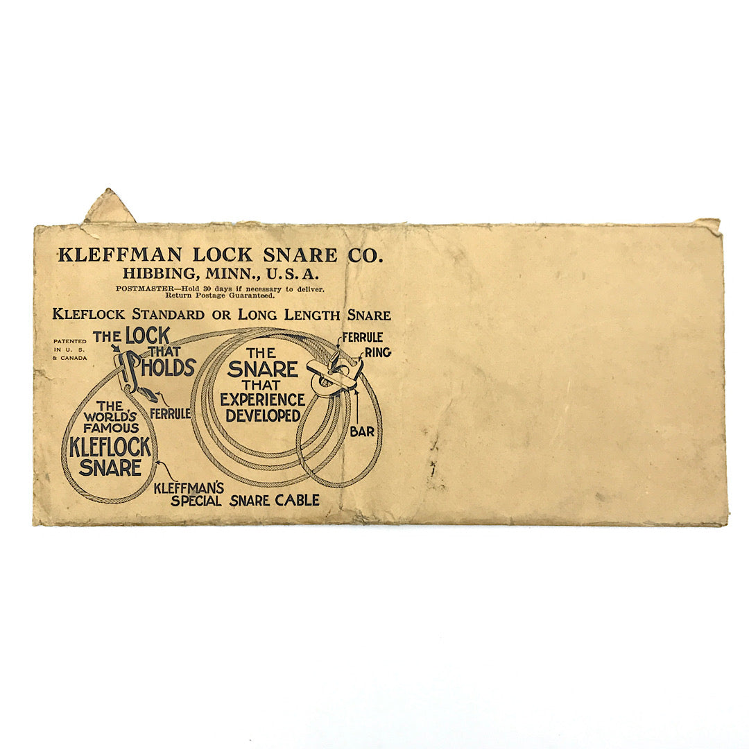 Original Kleffman Lock Snare Co. 1930 Envelope Catalogue and Price List