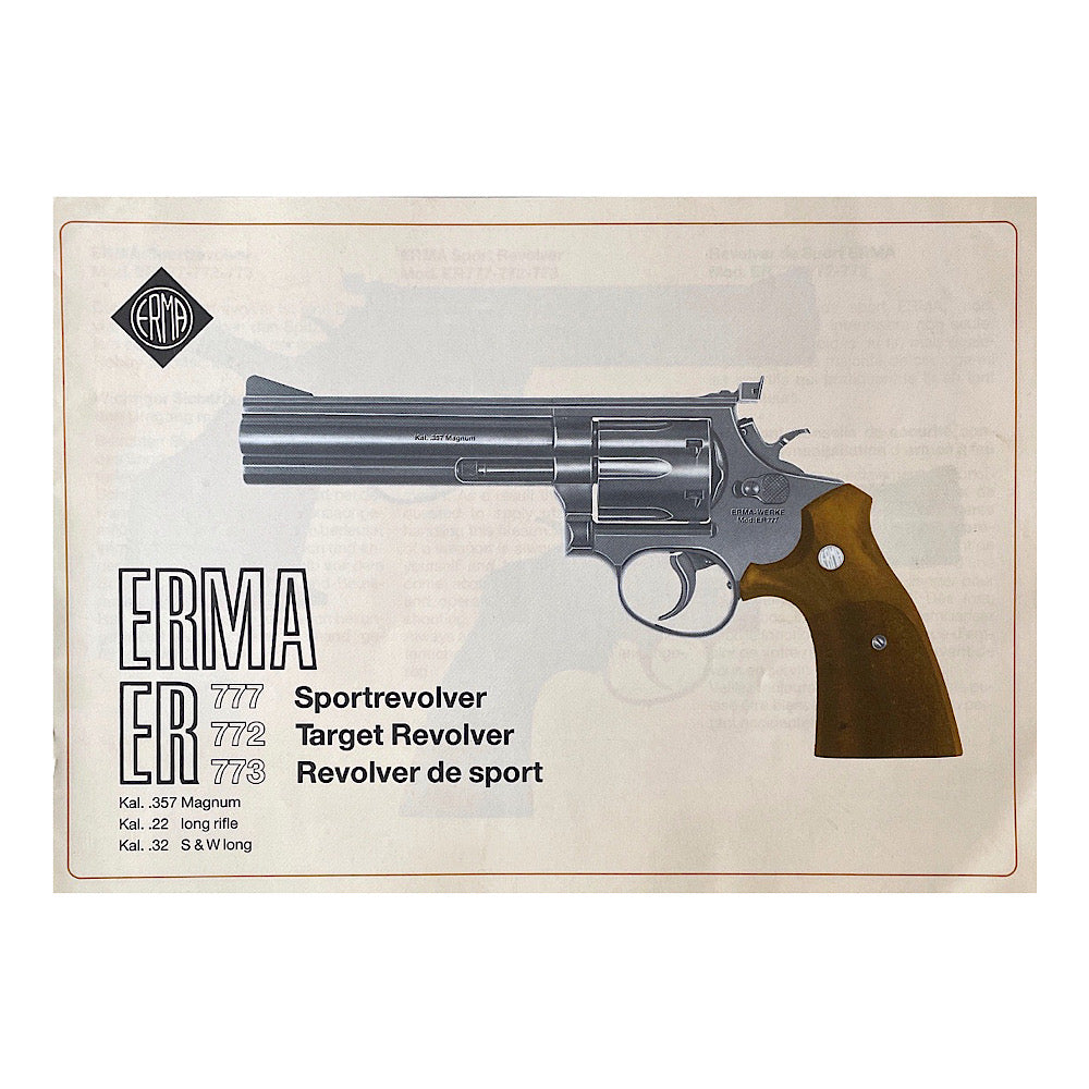 ERMA model 777, 772, 773 Target Revolver owner&#39;s manual - Canada Brass - 
