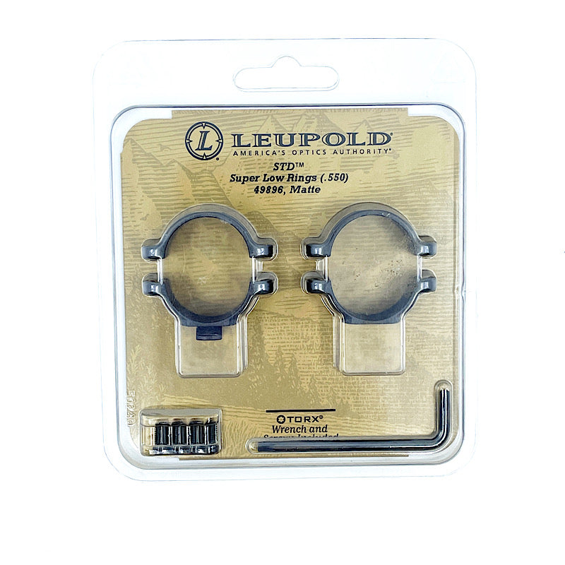 Leupold 49896 Matte 1" Super Low Turn In Scope Rings in box - Canada Brass - 