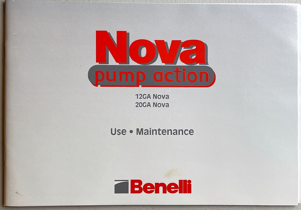 Benelli Nova Owner&#39;s Manual for 12ga Nova, 20ga Nova 36 pgs - Canada Brass - 