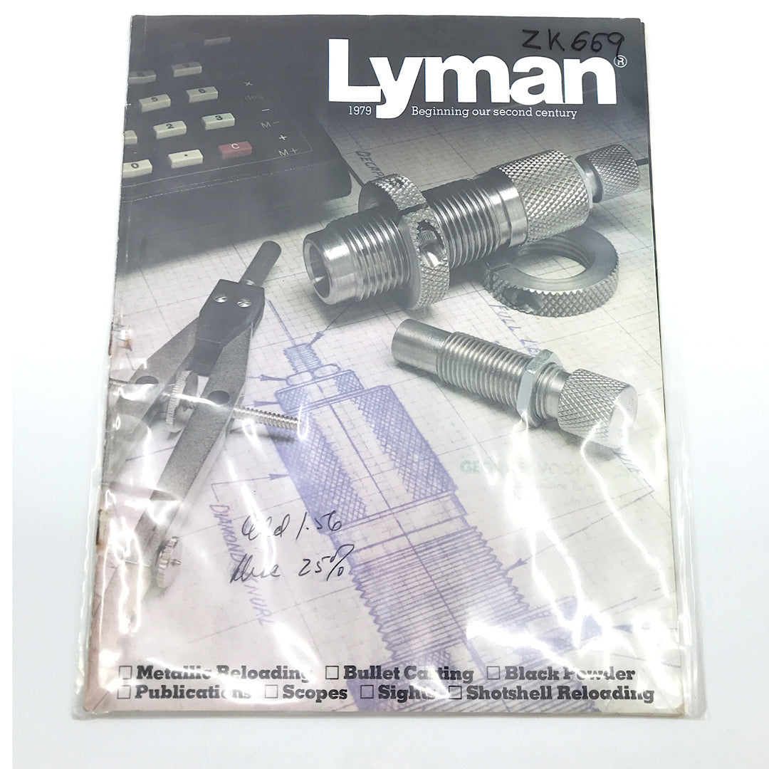 Lyman 1979 Reloading Catalogue (writing on front) Canada Brass