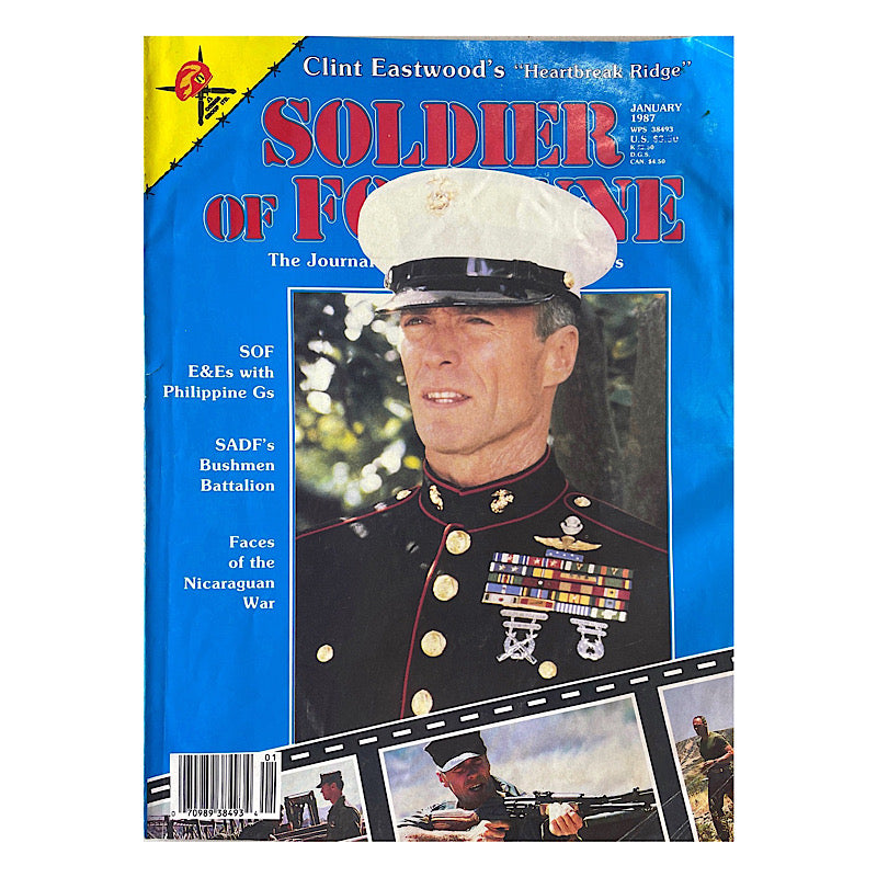 Clint Eastwood on cover of Soldier of Fortune Jan 87 magazine 129pgs - Canada Brass - 
