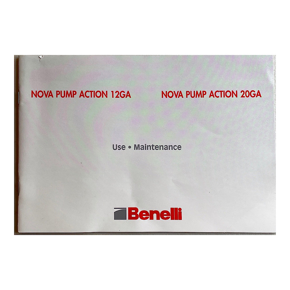 Benelli Owner's Manual for Nova Pump Action 20ga 36pgs - Canada Brass - 