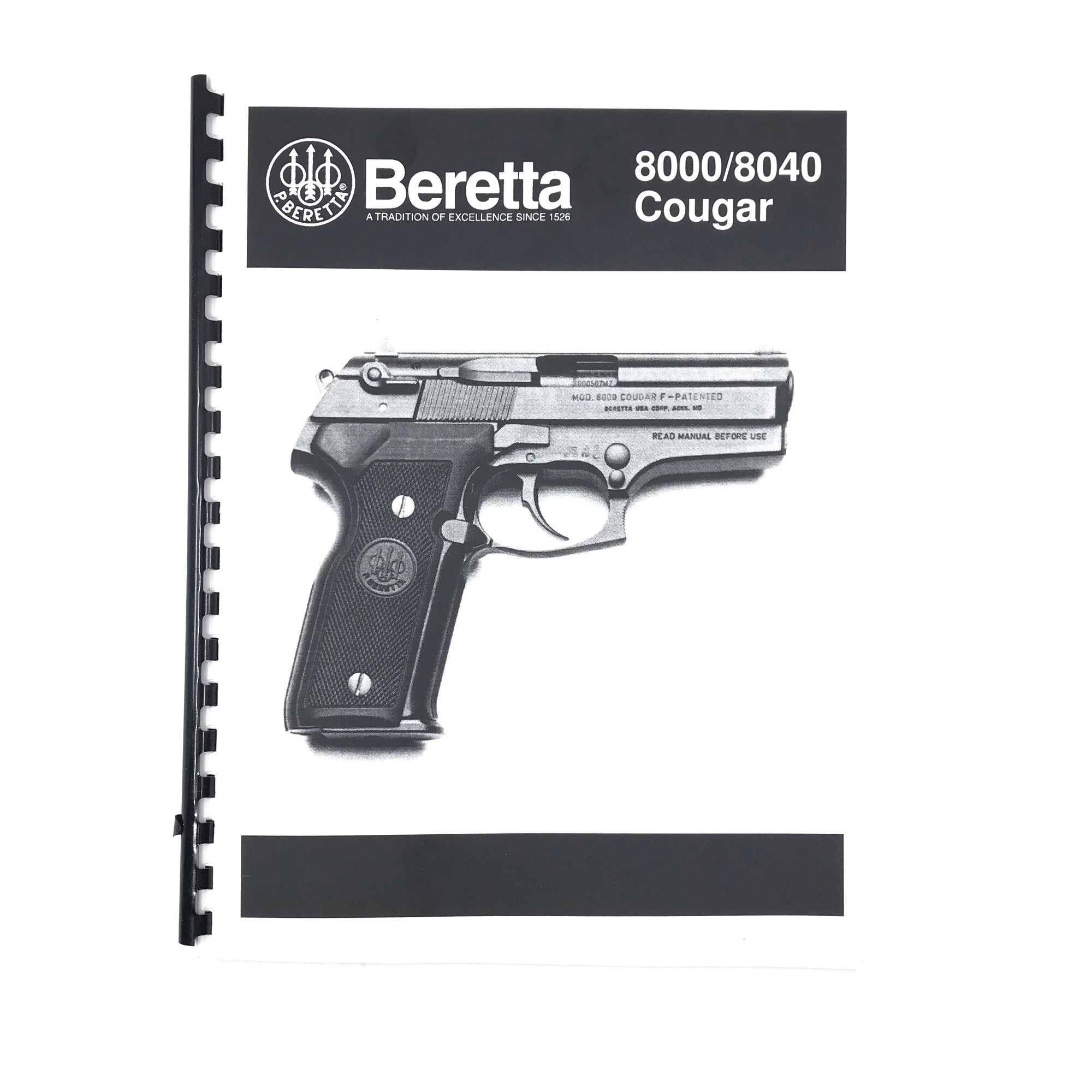 Beretta Model 8000 / 8040 Couger Pistol Armouius Maunual Spiral Bound