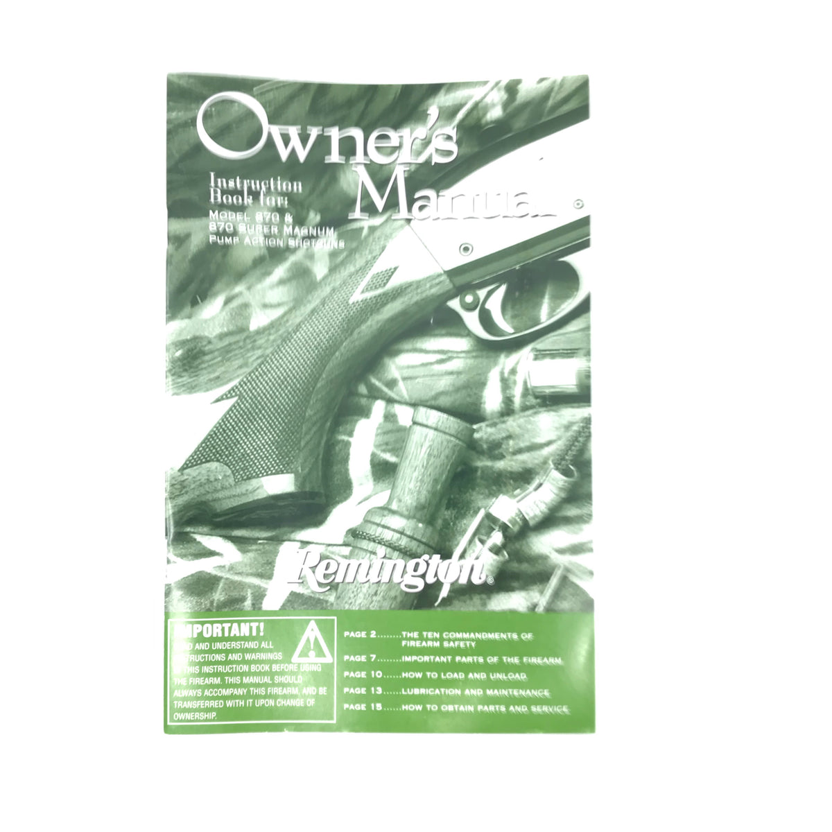 Remington Owner&#39;s Manual Instruction Book