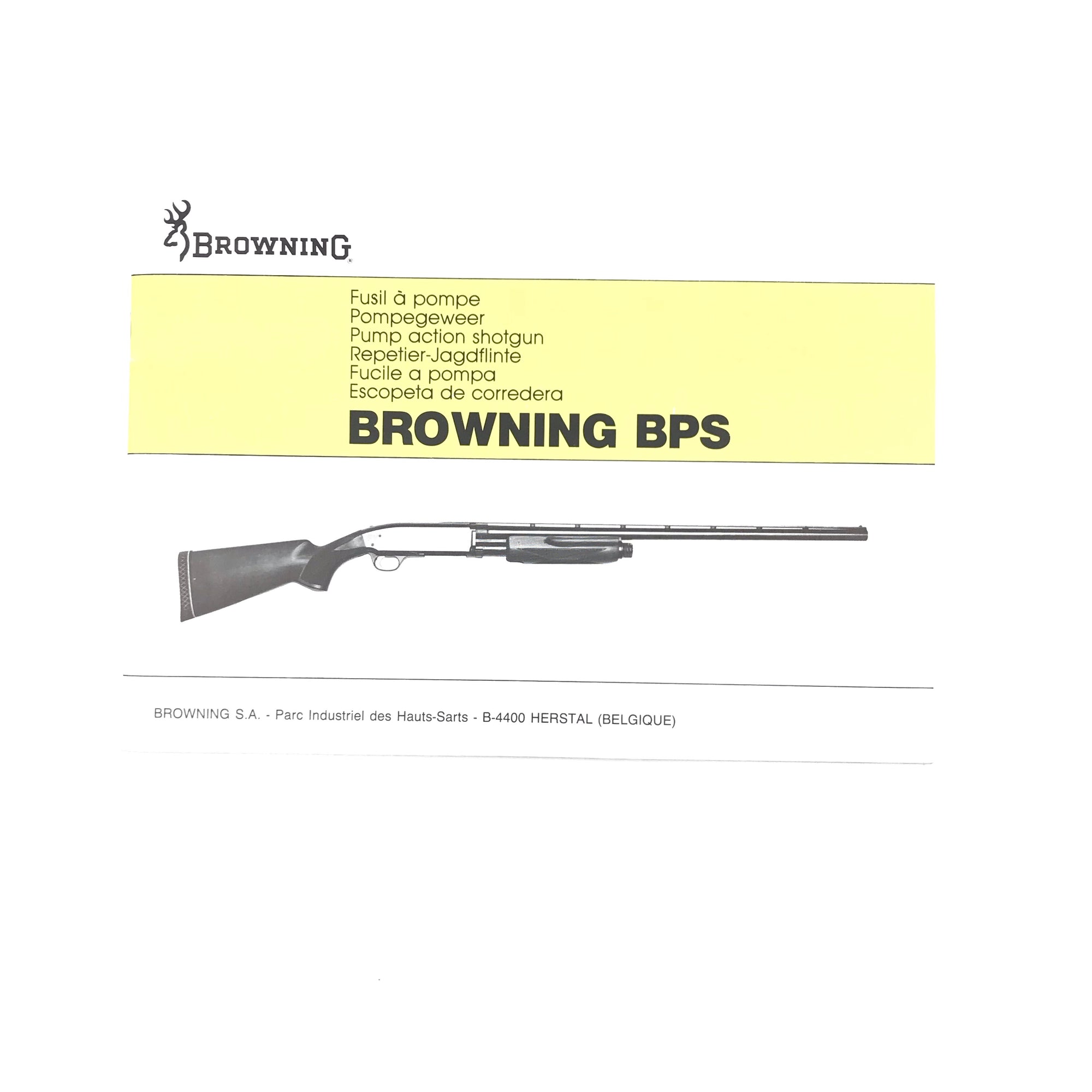 Browning BPS Pump Action Shotgun/Operation & Care pamphlet - Canada Brass