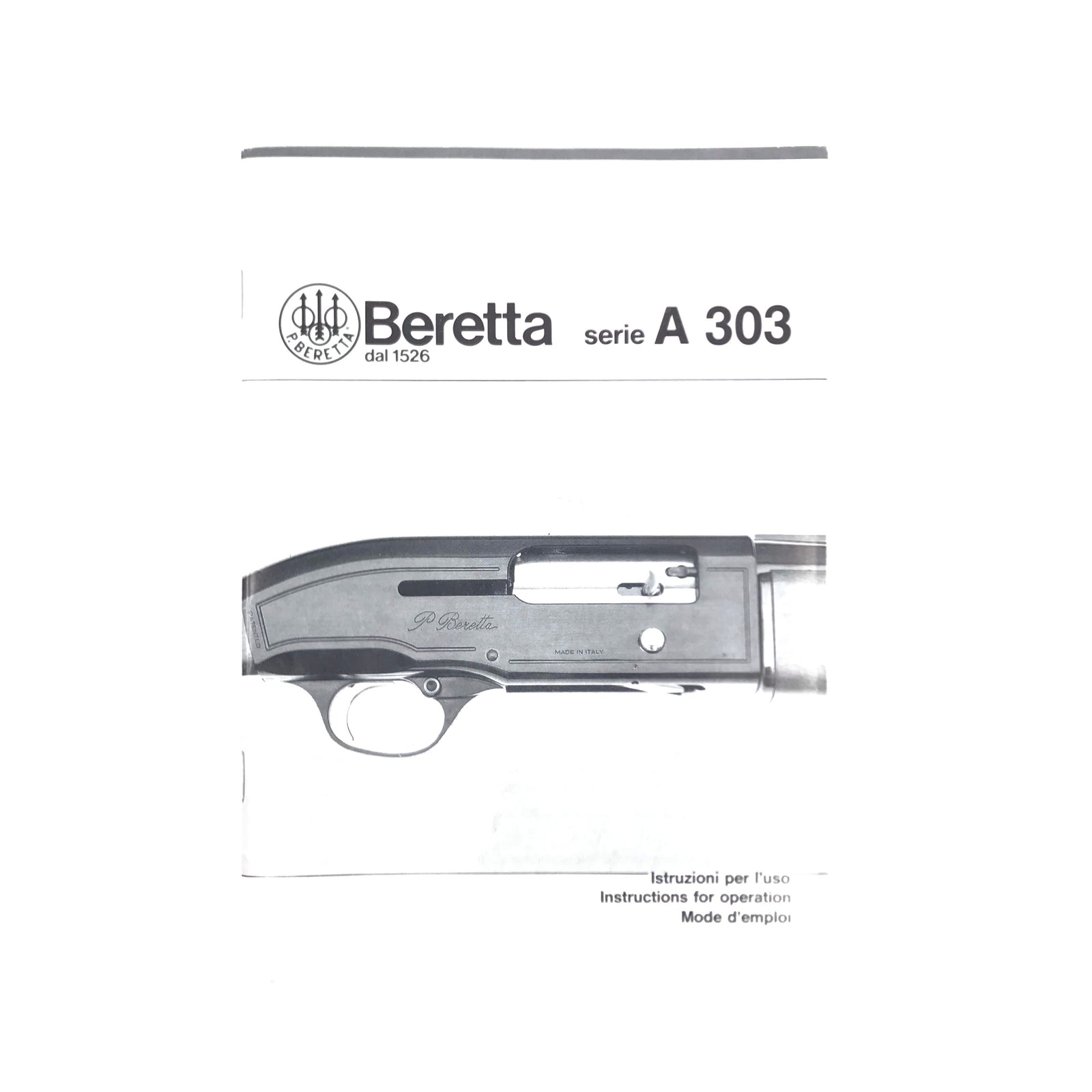 Beretta Series A 303 Instructions & Operation Manual