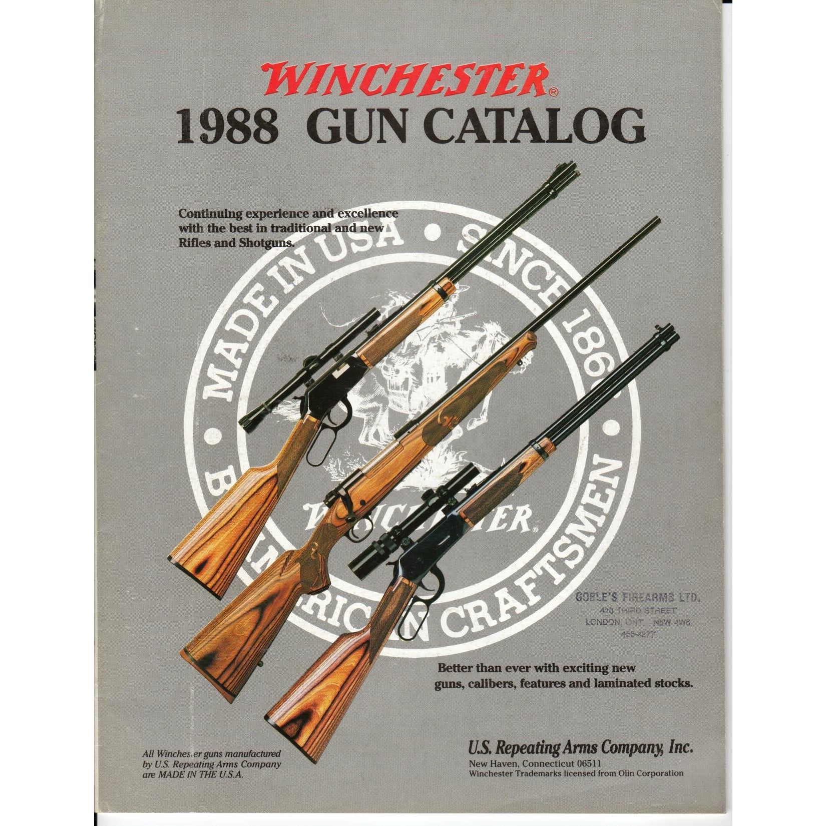 Winchester 1988 Gun Catalogue Canada Brass